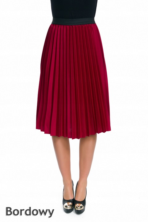 111__SPÓDNICA PLISOWANA MIDI NA GUMCE KOLORY