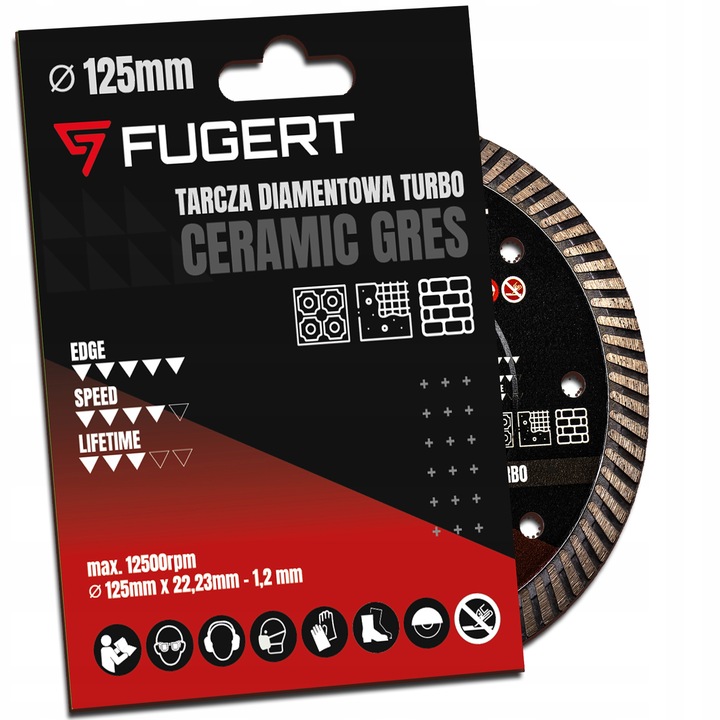 TARCZA DIAMENTOWA DO CIĘCIA GRESU PŁYTEK CERAMIKI 125 MM PRECYZYJNA