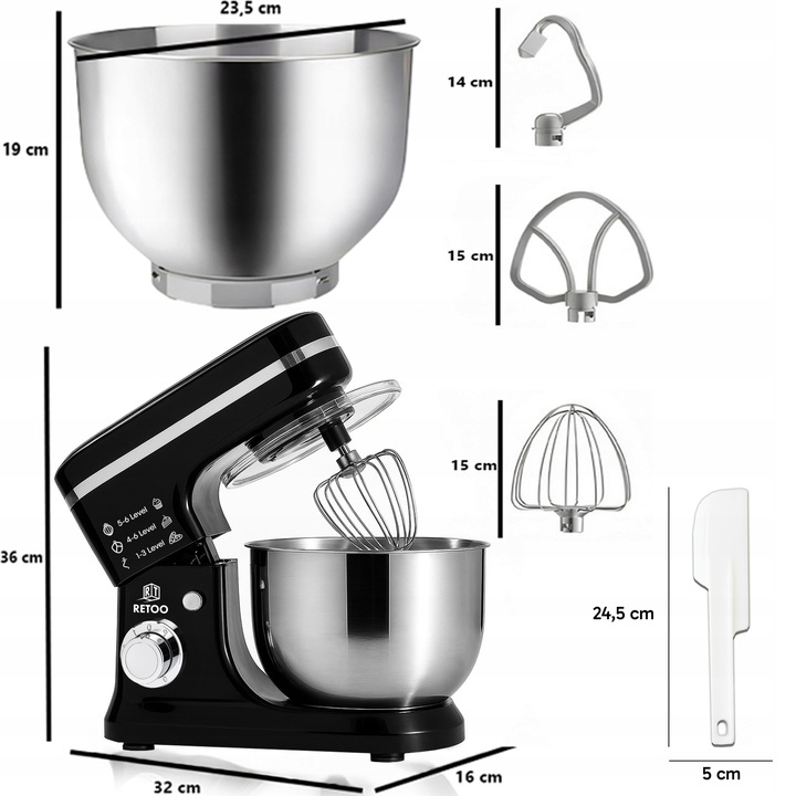 ROBOT KUCHENNY PLANETARNY Z MISĄ 6L WIELOFUNKCYJNY MIKSER 3w1 3200W XL