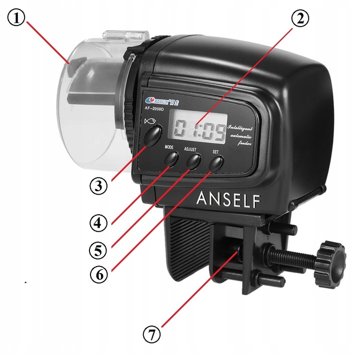 AUTOMATYCZNY KARMNIK DLA RYB LCD DOZOWNIK KARMIDŁO