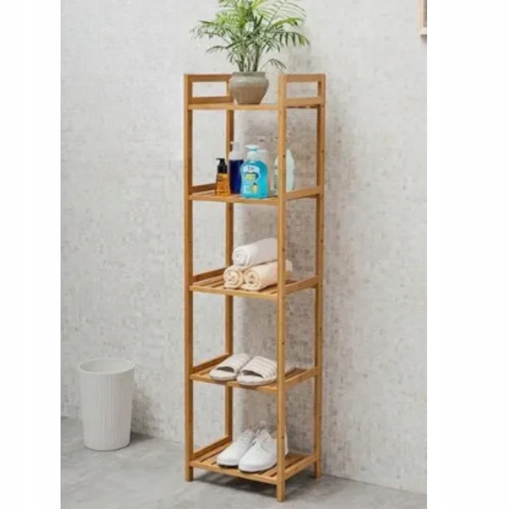Regał stojak łazienkowy półka bambusowa regał drabinkowy uniwersalny