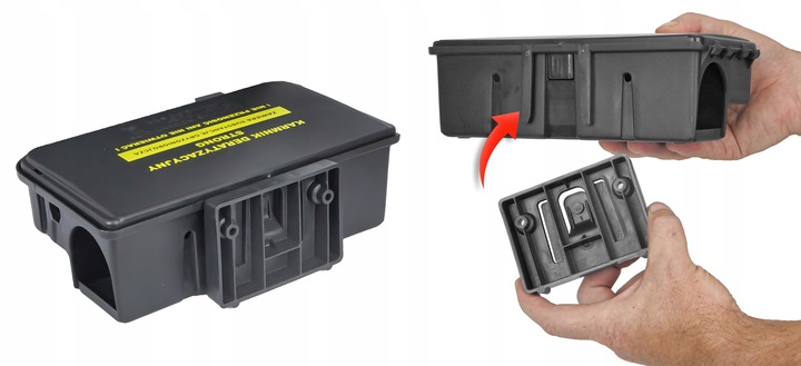 3X DUŻA STACJA DERATYZACYJNA KARMNIK Z NADRUKIEM NA MYSZY I SZCZURY