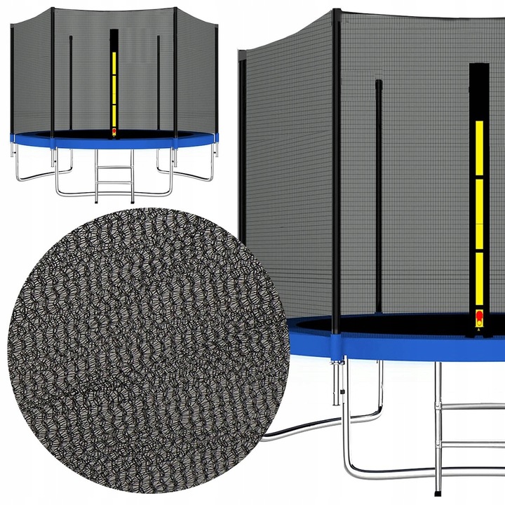 SIATKA DO TRAMPOLINY 10FT 300/305/312 cm ZEWNĘTRZNA MOCNA NA 6 SŁUPKÓW NÓG