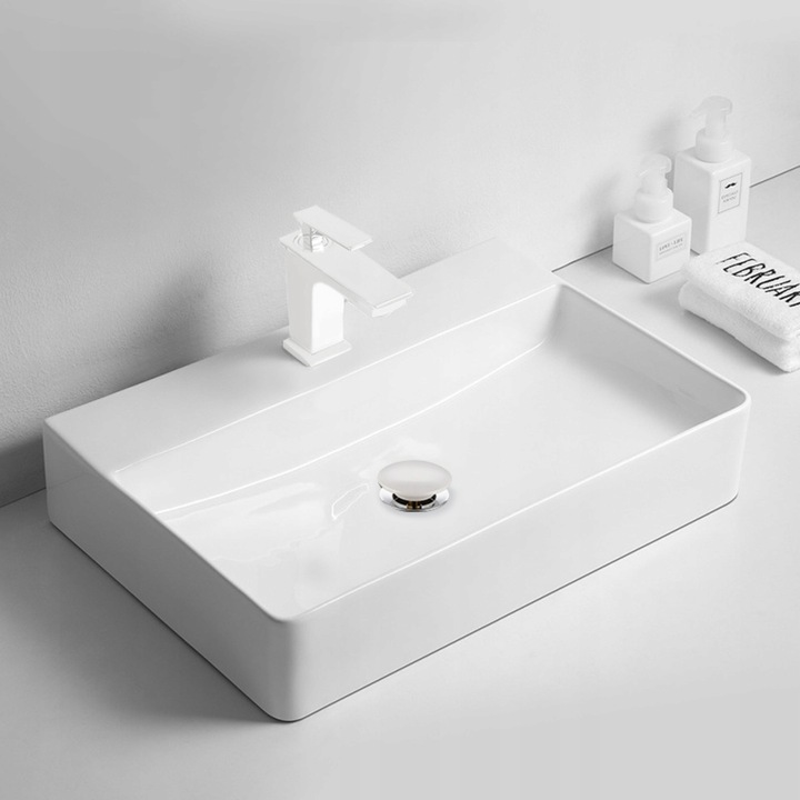 AQUAUNO KOREK UMYWALKOWY KLIK KLAK BEZ PRZELEWU CERAMICZNY BIAŁY model