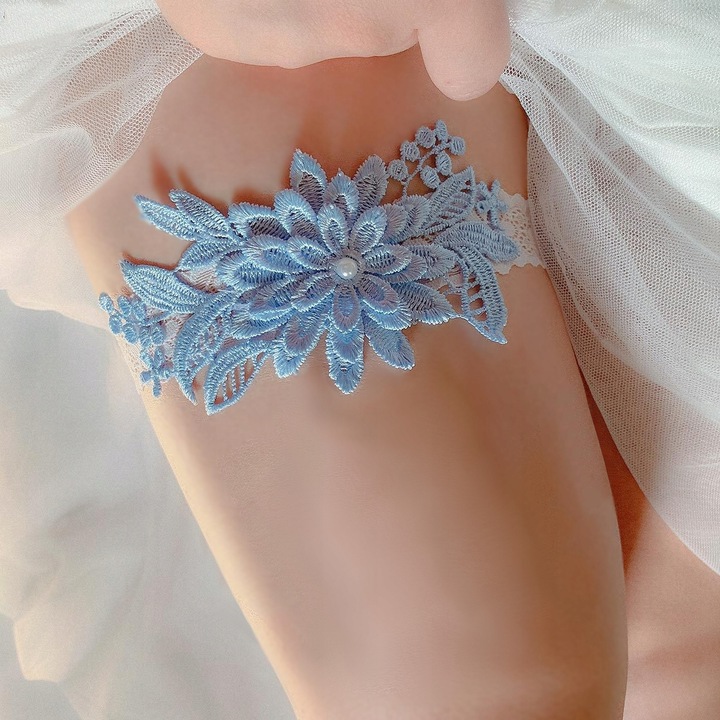 PODWIĄZKA ŚLUBNA niebiesko biała BŁĘKITNA