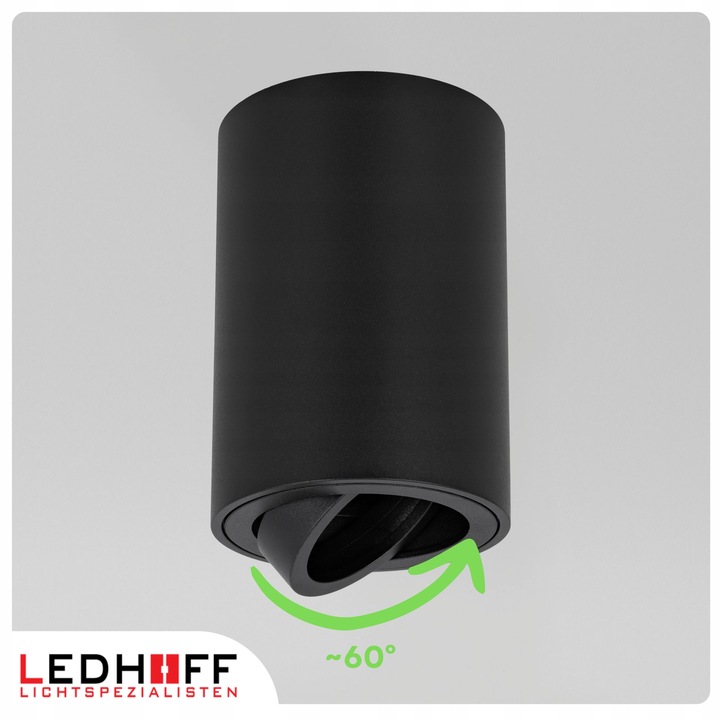 4x Oprawa natynkowa sufitowa LED halogenowa TUBA GU10 Ruchoma czarna