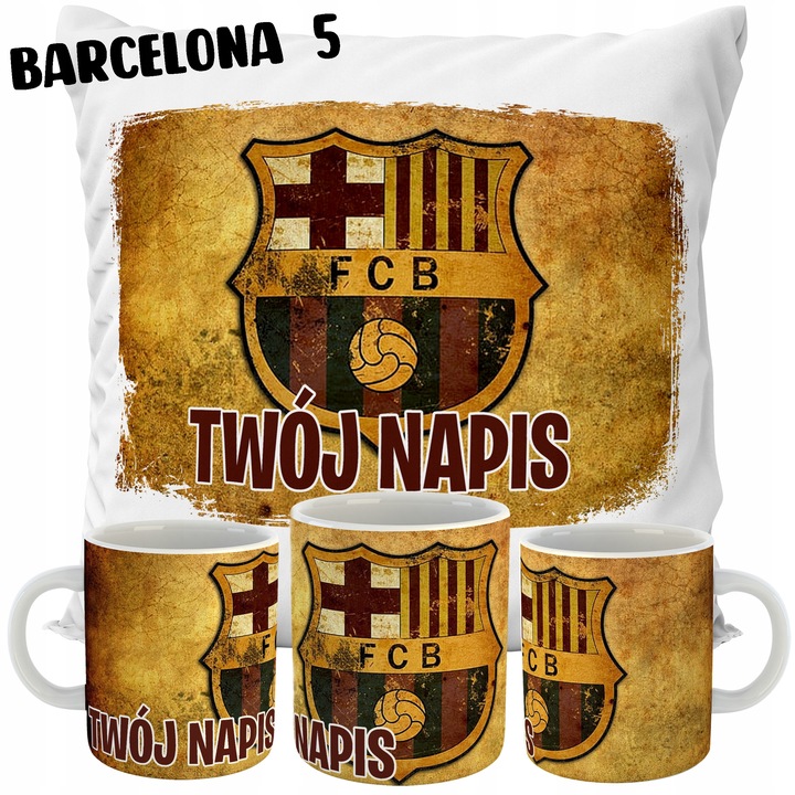 ZESTAW KUBEK + PODUSZKA FC BARCELONA DLA KIBICA