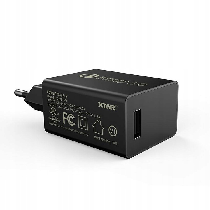 Ładowarka USB XTAR QC 3.0 AC/5V/9V/12V 3A black