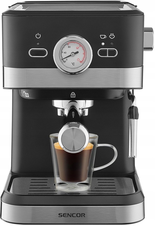 Ekspres do kawy Ciśnieniowy Kolbowy Sencor 1050W 20bar + Spieniacz