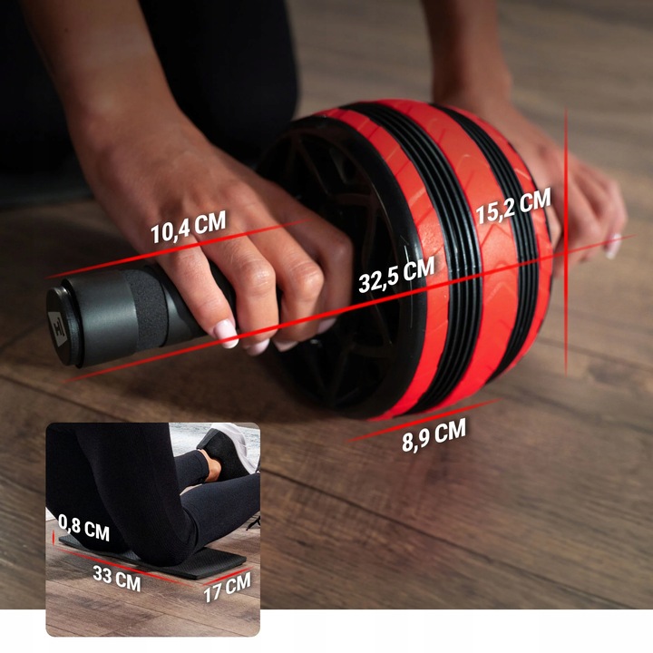 Kółko do ćwiczeń mięśni brzucha ab wheel z matą