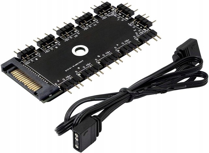 Hub Rozdzielacz SATA 12x aRGB 5V LED 3PIN