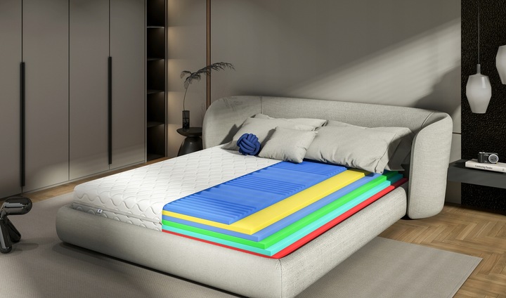 Materac 90x200 piankowy masujący 20 cm średniotwardy ECO COMPLEX