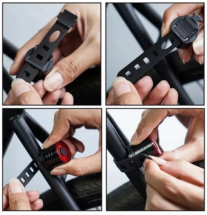 LAMPKA ROWEROWA PRZÓD TYŁ LED LAMPKI DO ROWERU NA KIEROWNICĘ ZESTAW BATERIE