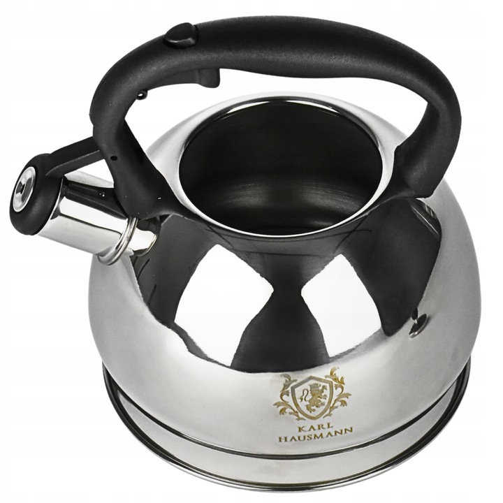 CZAJNIK STALOWY na GAZ 1,8L SREBRNY z GWIZDKIEM +RĄCZKA INDUKCJA STAL