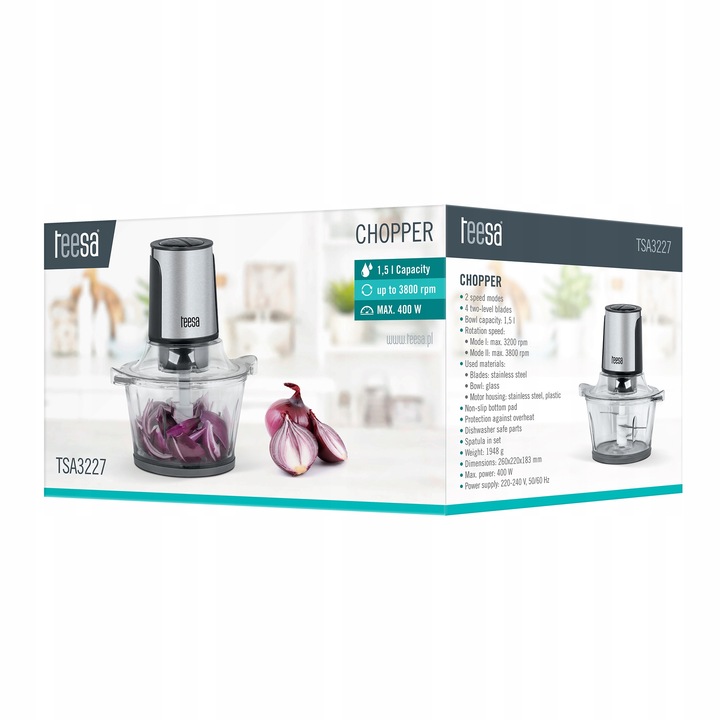 Elektryczny rozdrabniacz siekacz do warzyw Teesa
