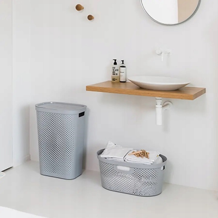 Kosz na Pranie Bieliznę Infinity Szary 60l CURVER Plastikowy Duży