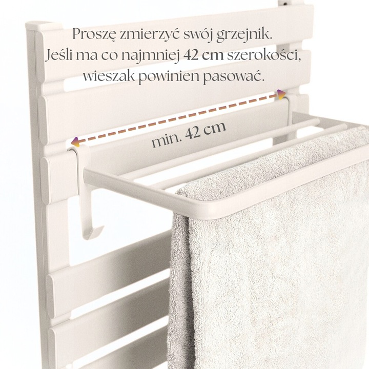 WIESZAK PÓŁKA SUSZARKA HACZYK NA RĘCZNIKI NA GRZEJNIK ŁAZIENKOWY DRABINKOWY