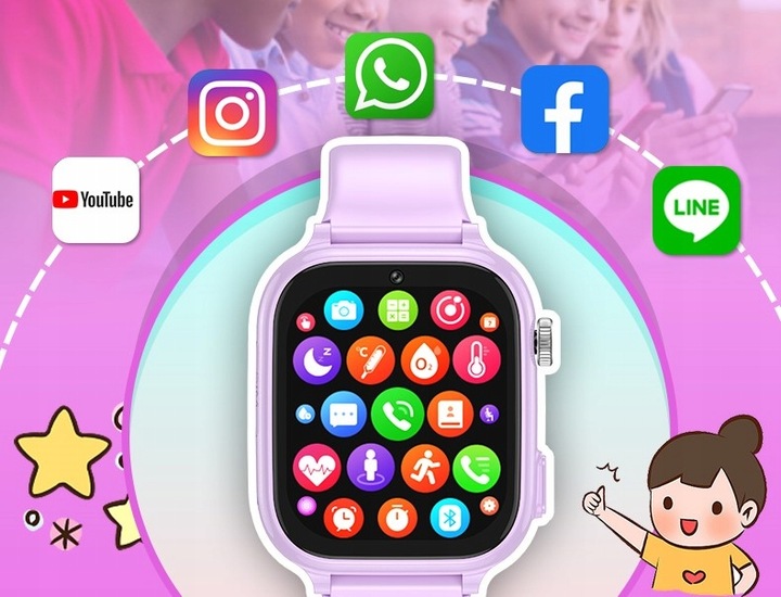 SMARTWATCH ZEGAREK DLA DZIECI 4G ROZMOWY SMS GRY ANDROID POLSKIE MENU GPS