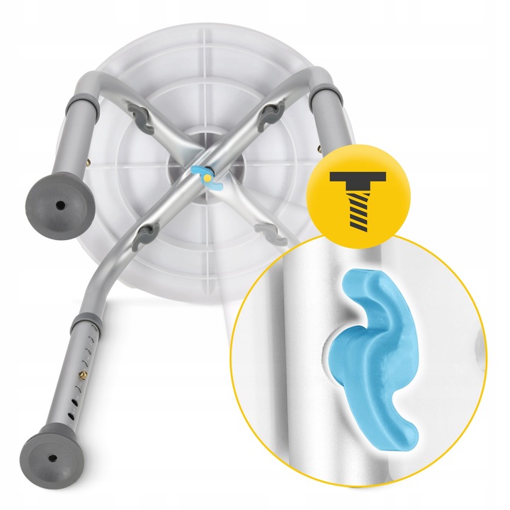 TABORET OBROTOWY STOŁEK SIEDZISKO DO WANNY POD PRYSZNIC REGULOWANA WYSOKOŚĆ