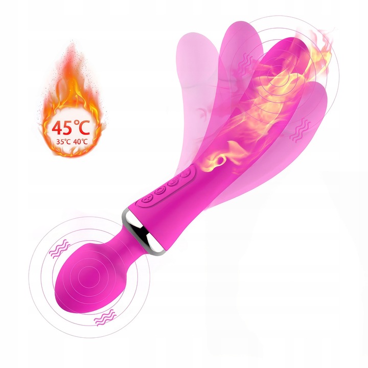 LUKSUSOWY WIBRATOR DAMSKI 2w1 PODGRZEWANY DO 45stC - USB DAWCA ORGAZMÓW