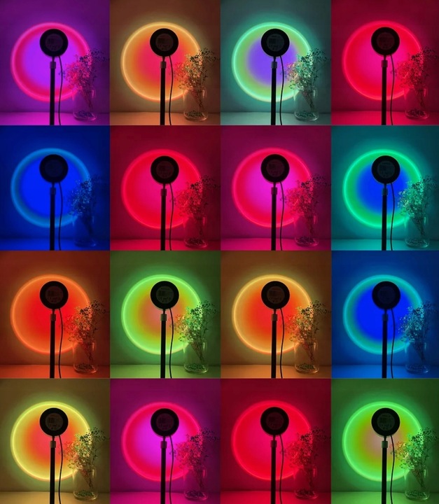 LAMPKA LED SUNSET RGB ZACHÓD SŁOŃCA PILOT PREZENT do sypialni salonu pokoju