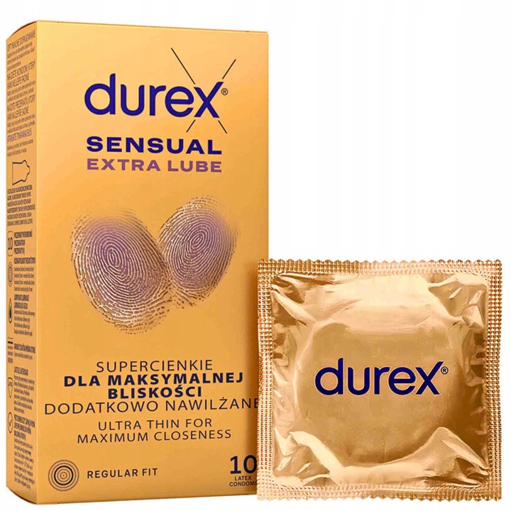 Prezerwatywy DUREX SENSUAL EXTRA LUBE z dodatkowym lubrykantem 10 szt.
