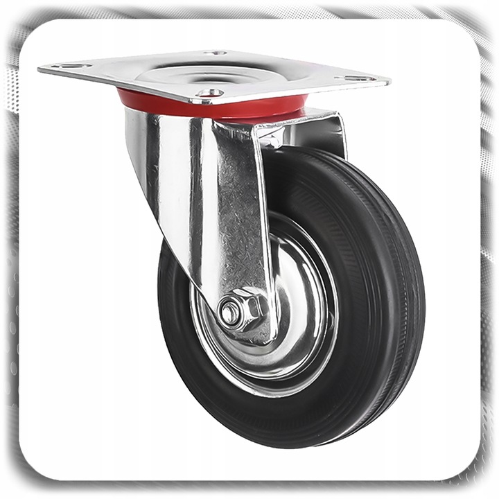 KÓŁKA OBROTOWE JEZDNE 125mm 400kg KOŁA METALOWO GUMOWE Z HAMULCEM DO