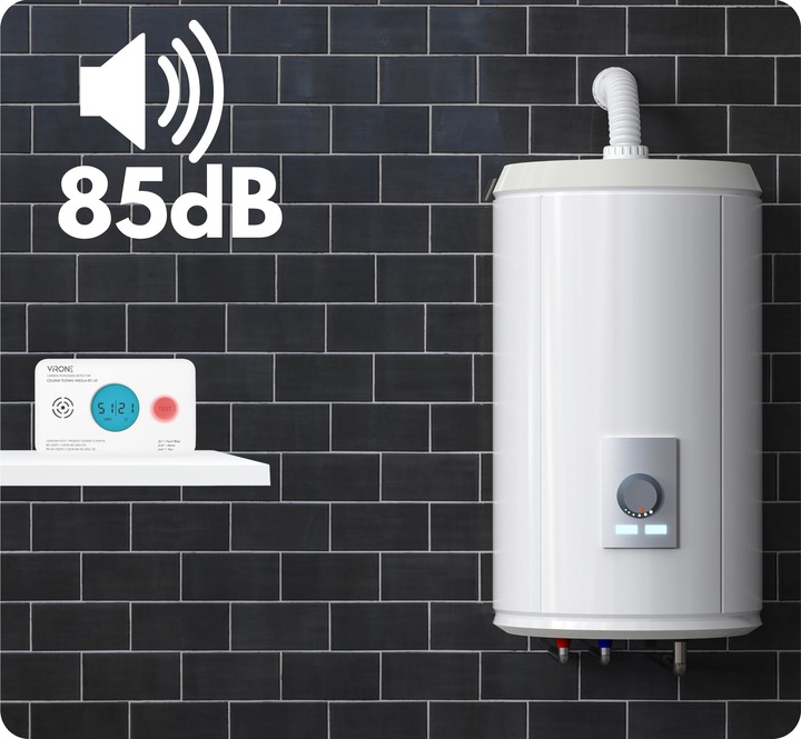 CZUJNIK CZADU TLENKU WĘGLA CZUJKA CO TERMOMETR CERTYFIKOWANY TUV + BATERIE