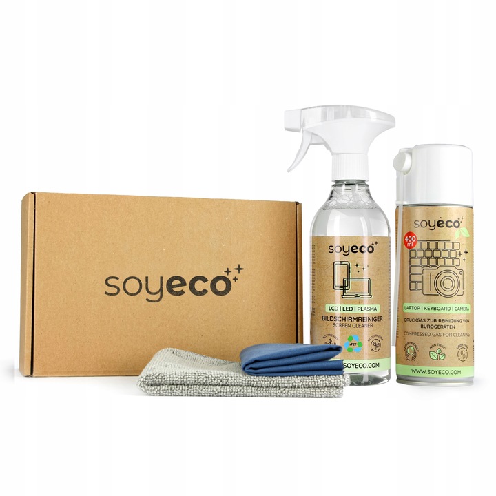 PŁYN DO CZYSZCZENIA EKRANÓW LCD LCD ZESTAW Z MIKROFIBRĄ SPRĘŻONE POWIETRZE