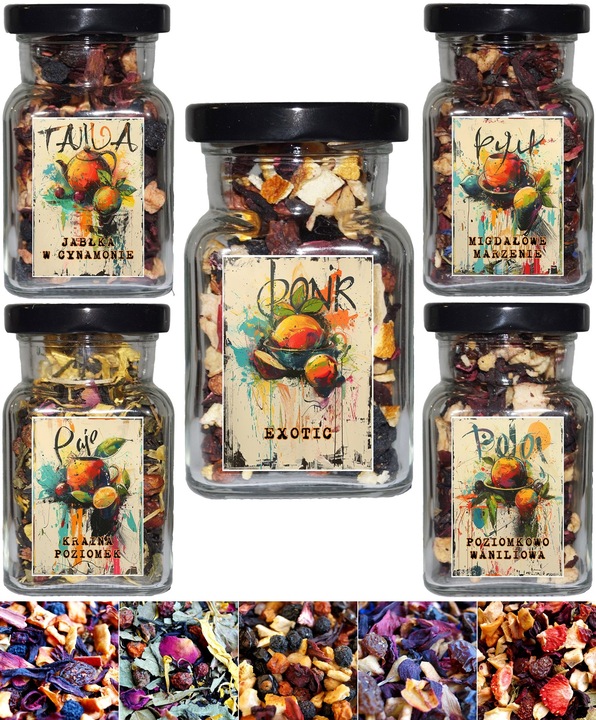 Herbata Owocowa w słoiczkach - zestaw 5szt - C