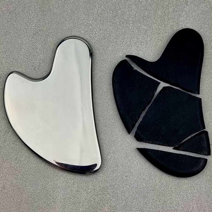 GUA SHA MASAŻER DO TWARZY PŁYTKA DO MASAŻU METAL STAL CHIRURGICZNA