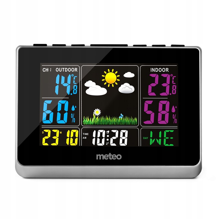 STACJA POGODOWA Z DCF METEO S62S POGODYNKA HIGROMETR CZUJNIK