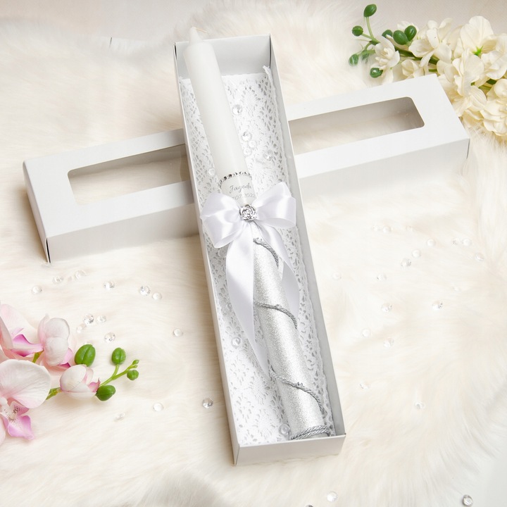 ŚWIECA KOMUNIJNA DO I KOMUNII ŚWIĘTEJ IMIĘ DATA