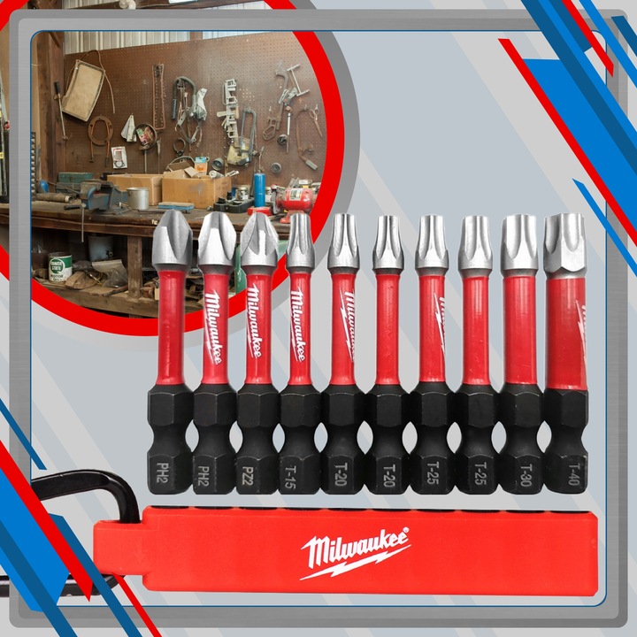 Bity udarowe do WKRĘTARKI zestaw 10 szt. Milwaukee KARABIŃCZYK