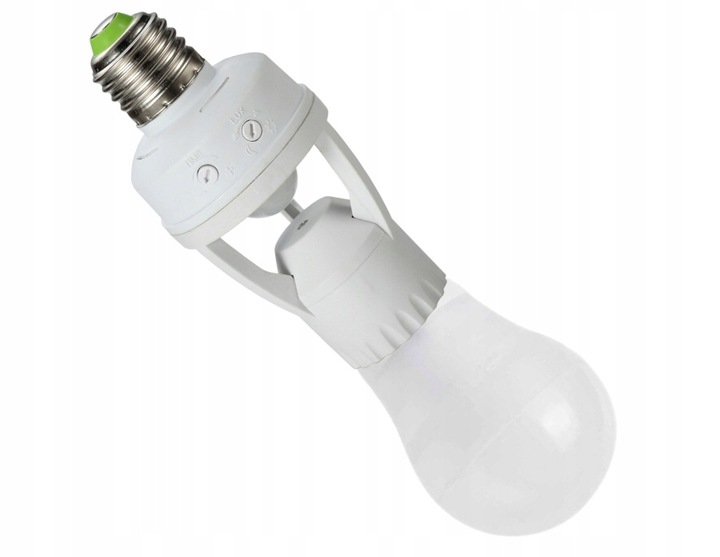 OPRAWKA ŻARÓWKI E27 Z CZUJNIKIEM RUCHU ZMIERZCHU PIR LED DO LAMPY
