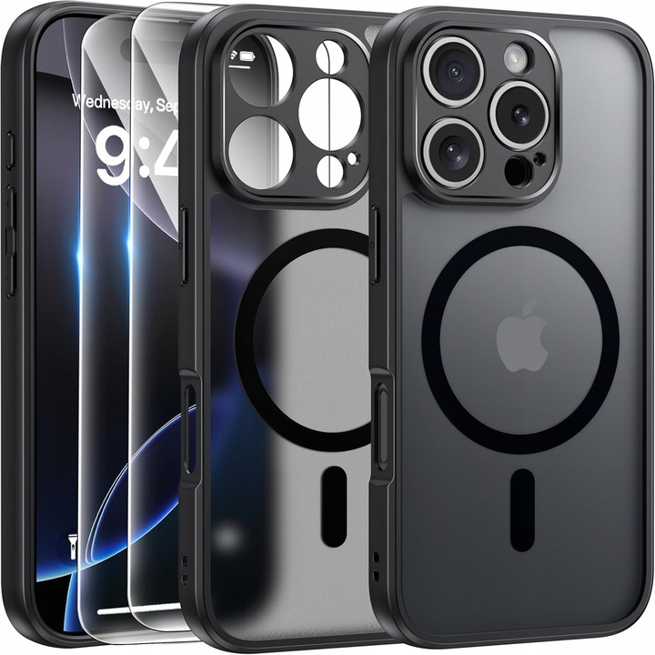 Etui do iPhone 16 PRO 5G do MagSafe WZMACNIANE 360° MATT CASE + 2x SZKŁO