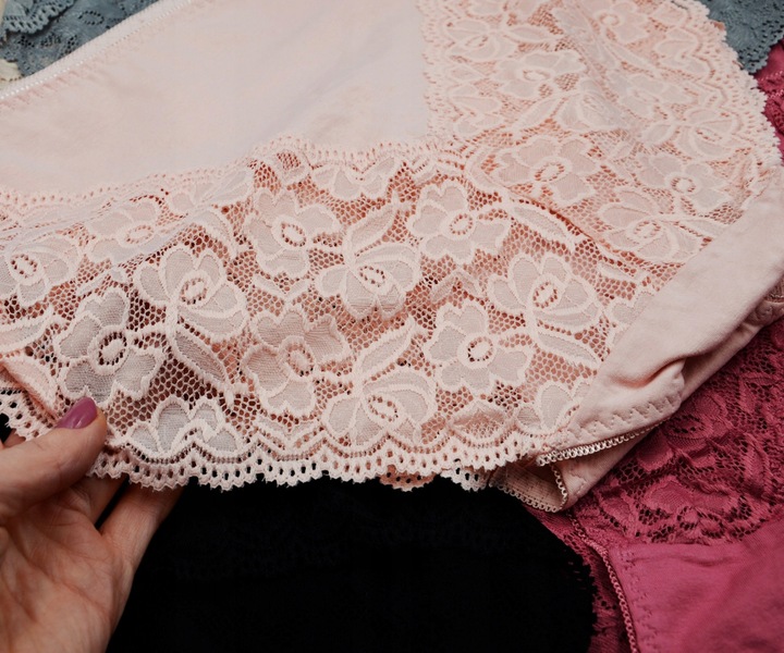 Majtki Damskie Bawełniane Koronkowe Wysoki Stan Wygodne Kobiece 4-PAK XL