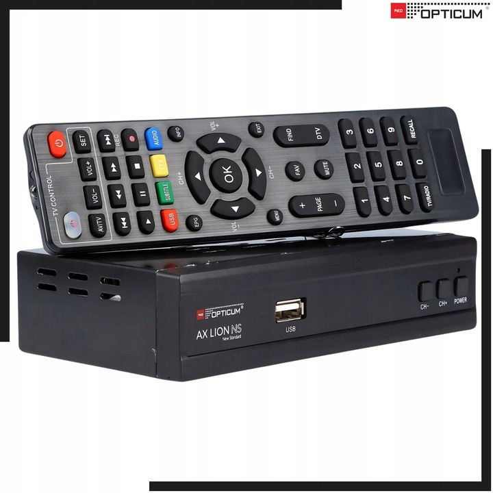 TUNER DVB T2 C OPTICUM AX LION NS HEVC H265 USB FULL HD DEKODER DO TV