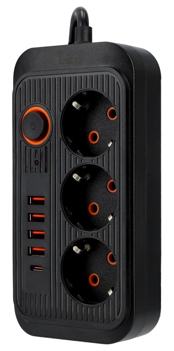 Przedłużacz Listwa Zasilająca Siec 2 M 3 Gniazda 230V + 5X USB