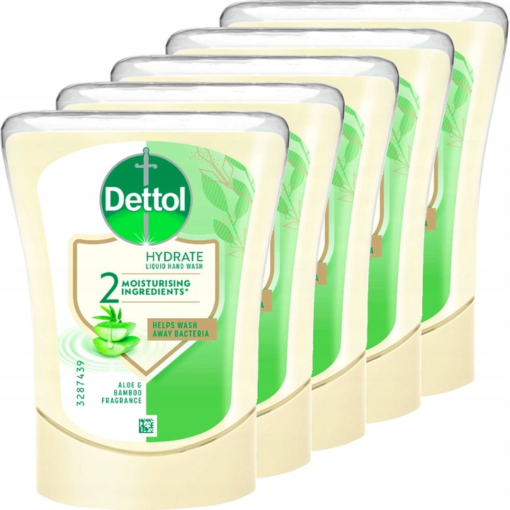 DETTOL 5x Wkład do aplikatora 250 ml mydło w płynie z aloesem