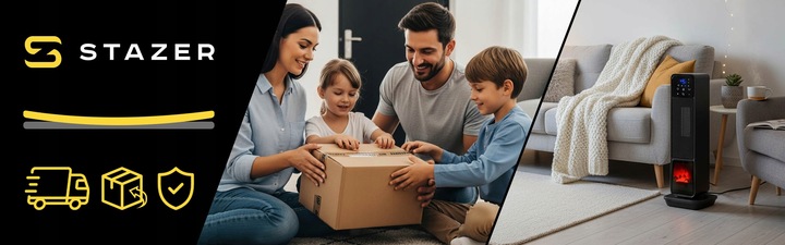 Termowentylator farelka nagrzewnica elektryczna kolumnowy kominek +