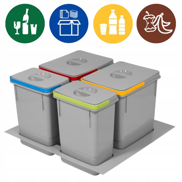 Kosz na śmieci pod zlew Amix RUBIO segregator do szuflady szafki 60cm