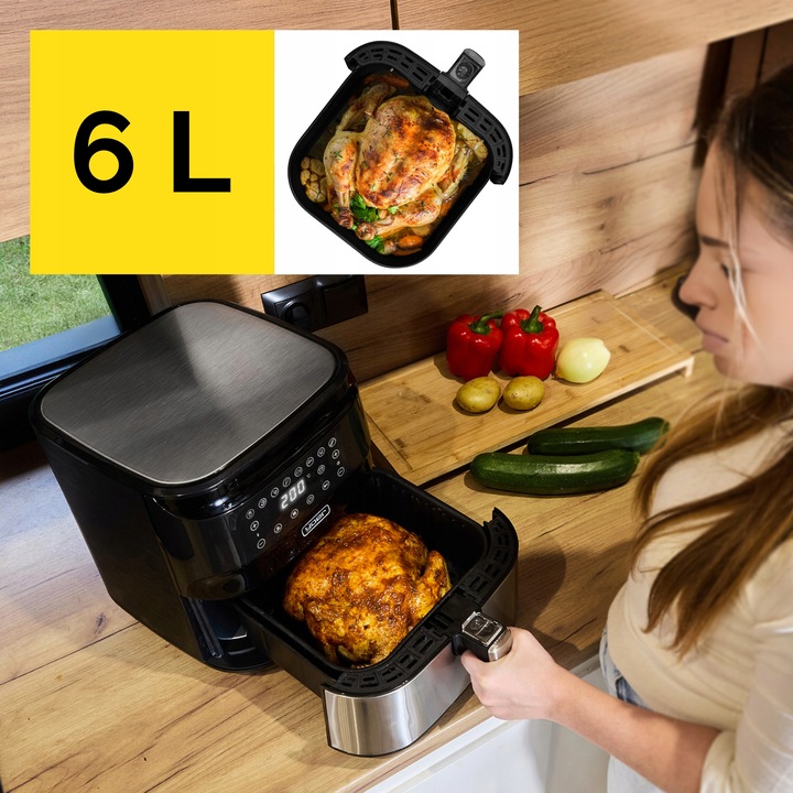 Frytkownica beztłuszczowa 6L Air Fryer Yoer 1700W +Separator +12