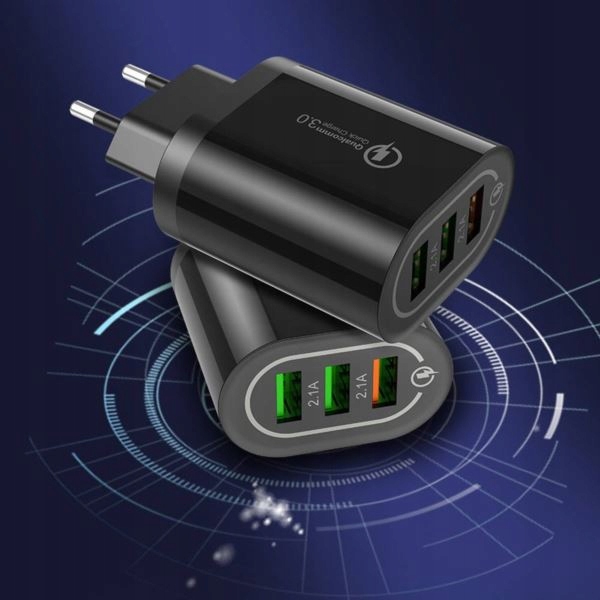 SZYBKA Ładowarka sieciowa QC 3.0 3xUSB Kostka Szybkie Ładowanie Mocna