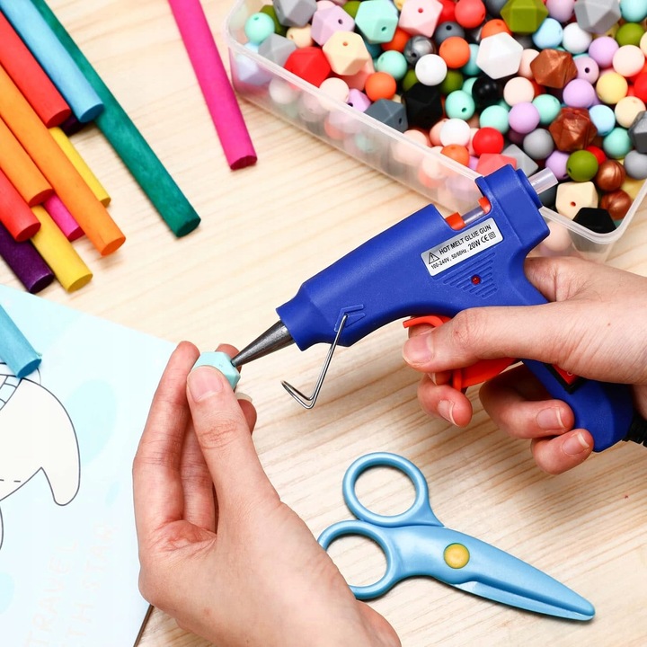 PISTOLET PRECYZYJNY KLEJARKA DO KLEJENIA NA GORĄCO + DUŻY ZAPAS LASKI