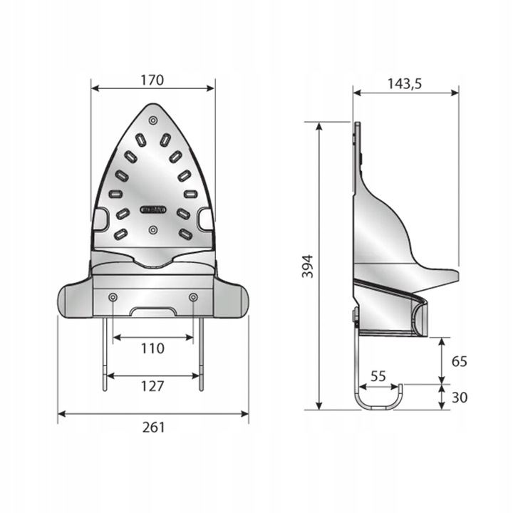 Uchwyt ścienny do żelazka i deski do prasowania, wieszak IRONIX biały