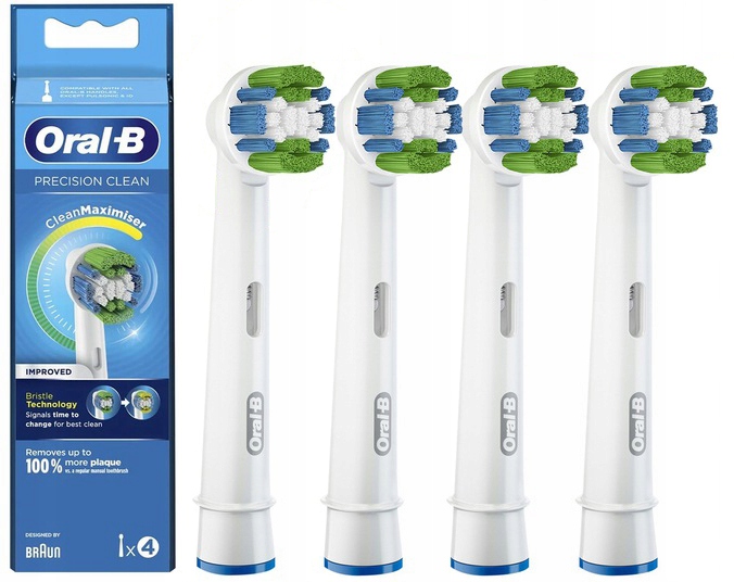 4x ORYGINALNA KOŃCÓWKA BRAUN ORAL-B PRECISION CLEAN MAXIMIZER