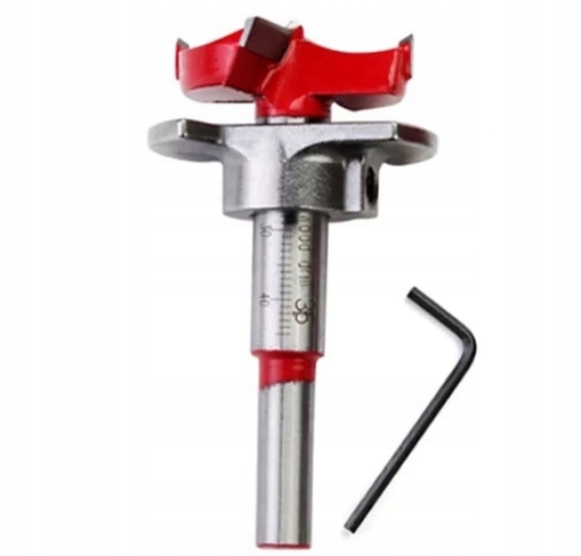 ZESTAW frez do zawiasów puszkowych 35 Z PROWADNICĄ SZABLONEM