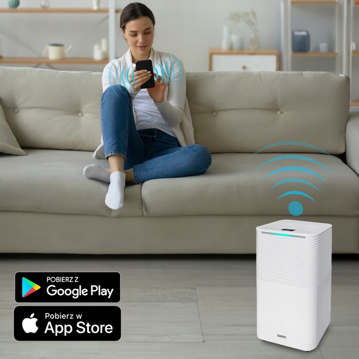 Osuszacz powietrza EBERG RICO pochłaniacz wilgoci 12l/24h WiFi