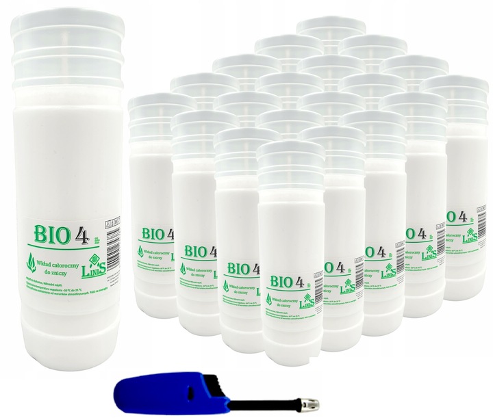 Wkłady do zniczy Parafinowe Bio 4 na Upały do 4 dni + GRATIS ZAPALANICZKA